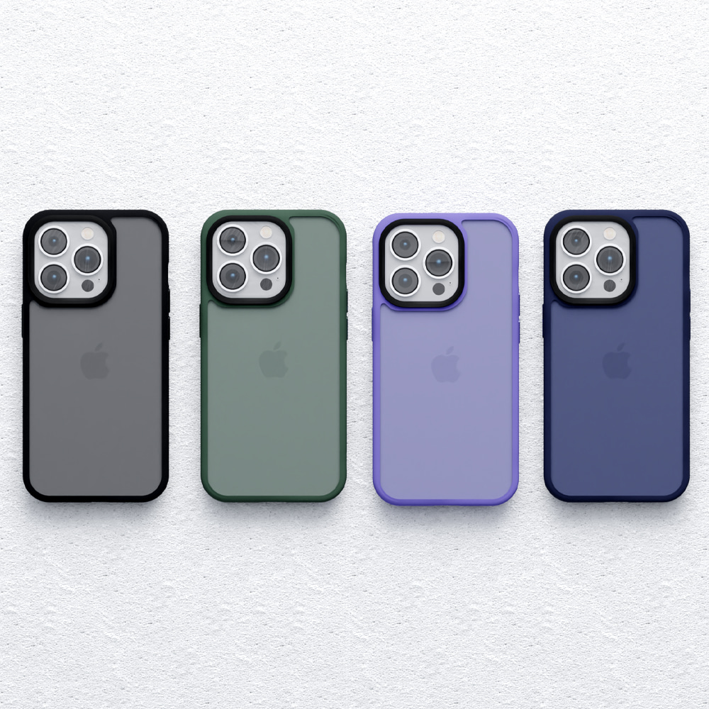 하이온 아이폰 14 매트 반투명 하드 젤리케이스 (4colors)